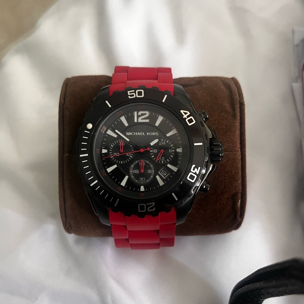 Black and red Michael Kors men’s watch